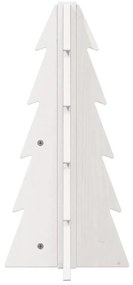 Árvore de Natal decorativa 49 cm madeira de pinho maciça branco