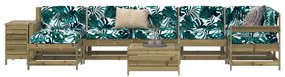 9 pcs conjunto sofás jardim madeira de pinho impregnada