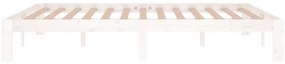 Estrutura de cama king 150x200 cm madeira maciça branco