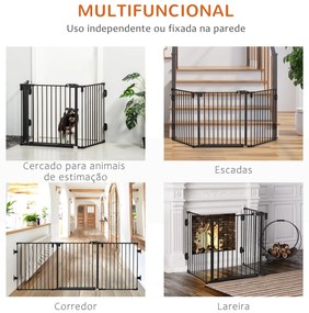 PawHut Barreira de Segurança para Cães Barreira para Cães Dobrável Bar