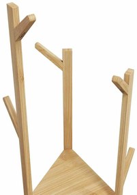 Cabide com ganchos e prateleiras 39x33x166 cm bambu