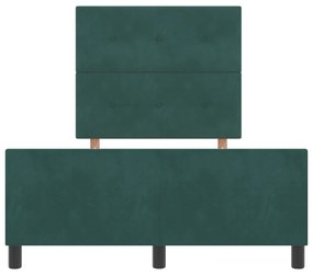 Cama vidaXL em Verde Escuro, 120x190 cm, Feita de Veludo