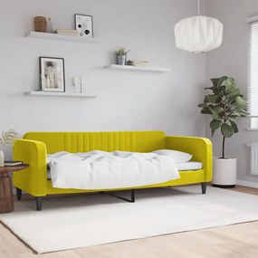 Sofá-cama 80x200 cm veludo amarelo