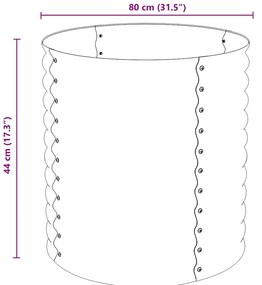 Canteiro/vaso elevado aço galvanizado 80x80x81 cm cinzento