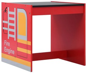 Conjunto mesa e cadeira criança 3 pcs camião bombeiros madeira