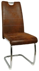 Cadeira Hallen Couro Sintético - Marrom Vintage