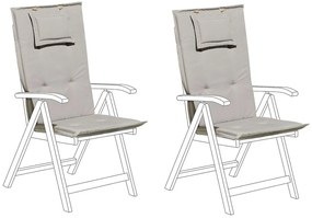 Conjunto de 2 almofadas para cadeira de jardim taupe TOSCANA/JAVA Beliani