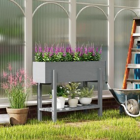 Horta Vertical de Madeira Mesa de Cultivo com Prateleira Floreira Elev