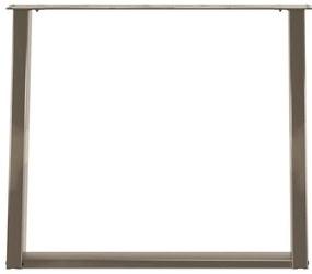 Pés para mesa de jantar em formato de U, 2 peças, aço natural, 100x(72