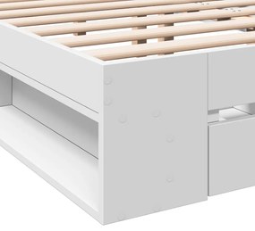 Estrutura de cama c/ gavetas 180x200cm derivados madeira branco