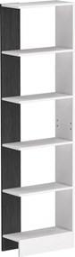 HOMCOM Móvel Estante Vertical de 5 Prateleiras, Estante Organizadora Salva-Espaço Moderna em Madeira, Estante para Casa de Banho, Sala, Quarto, Escritório e Estudo, 45x21x170 cm, Branco e Preto | Aosom Portugal