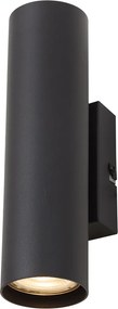 Candeeiro de parede moderno preto 2 luzes - Jeana