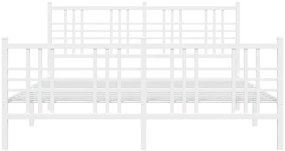 Estrutura de cama com cabeceira e pés 160x200 cm metal branco