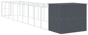 Casota p/ cães c/ parque 214x1069x181cm aço galvaniz. antracite