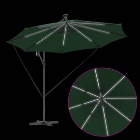 Guarda-sol de Bananeira Cantilever Verde 294 x 294 x 248 cm
