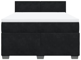 Cama com molas/colchão 140x200 cm veludo preto