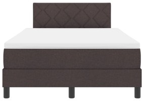 Cama Box Spring com Colchão e LED Castanha Escura 120x190 cm Tecido