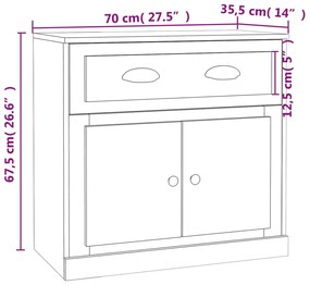 Aparador 70x35,5x67,5 cm derivados de madeira branco brilhante