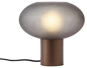Candeeiro de Mesa Design Bronze com Vidro Cinzento Mate - Umbrella Design
