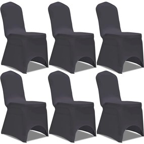 vidaXL Capa extensível para cadeira 6 pcs antracite