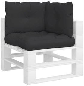 Almofadões para sofás de paletes 3 pcs tecido preto