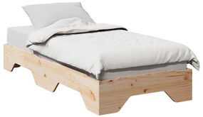 vidaXL Cama sem colchão empilháveis 75x190 cm madeira maciça