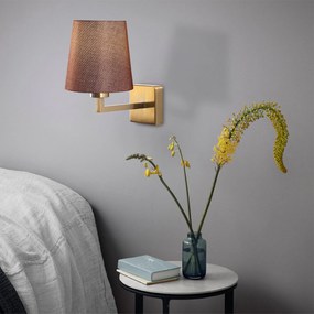 Aplique de Parede Profil – Dourado e Castanho – 18 x 24 cm