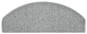 Tapete/carpete para degraus 15 pcs 65x24x4cm cinzento-claro