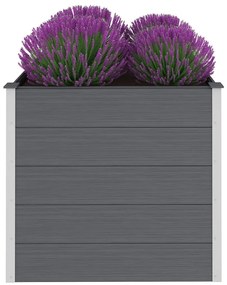 Canteiro elevado para jardim WPC 100x100x91 cm cinzento