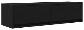 Armário de TV vidaXL Preto Carvalho 100x31x25,5 cm Madeira de engenhar