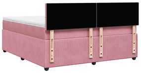 Cama com molas/colchão 180x200 cm veludo rosa