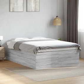 Estrutura de cama 135x190 cm derivados de madeira cinza sonoma