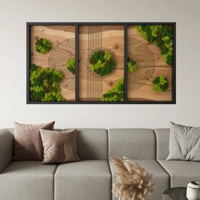 Tríptico de autocolantes - Ilhas de musgo e harmonia geométrica