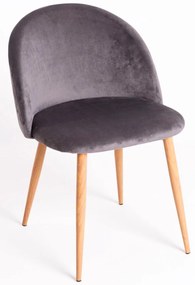 Pack 4 Cadeiras Vint Veludo - Cinza escuro