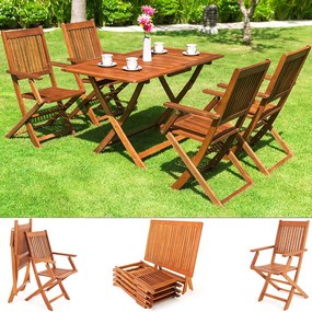 Conjunto de jardim Sydney Comfort de 5 peças em madeira de acácia com certificação FSC®