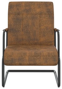 Cadeira cantilever tecido castanho