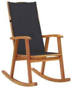 3064179 vidaXL Cadeira de baloiço com almofadões madeira de acácia maciça