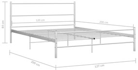 Estrutura de cama 120x200 cm metal branco