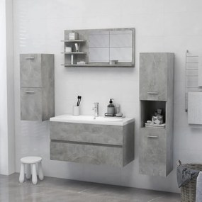 Espelho casa de banho 90x10,5x45 cm contraplacado cinza cimento