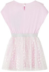 Vestido de criança com folhos rosa-claro 92