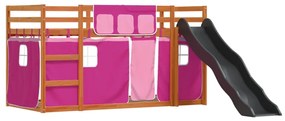 Beliche com escorrega e cortinas 90x190 cm rosa