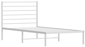 Estrutura de cama com cabeceira 90x190 cm metal branco