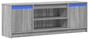 Móvel de TV com luzes LED derivados de madeira cinzento sonoma