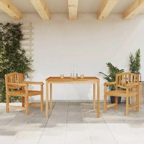 vidaXL 3 pcs conjunto de jantar para jardim madeira de teca maciça