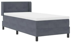 Cama Box da com Colchão Cinza Escuro 100x200 cm Veludo