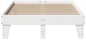 Cama sem colchão 135x190 cm madeira de pinho maciça branco