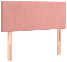 Cama boxspring com colchão 120x200 cm veludo rosa