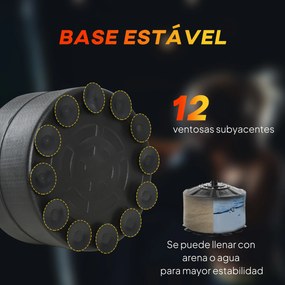 Punching Ball de Boxe com Altura Ajustável com 2 Bolas de Velocidade Barra Giratória 360° e Base Preenchida 88x50x160-230cm Preto