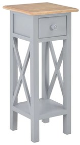 vidaXL Mesa lateral 27x27x65,5 cm madeira cinzento