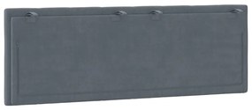 Almofadão de cabeceira 120 cm veludo cinzento-escuro